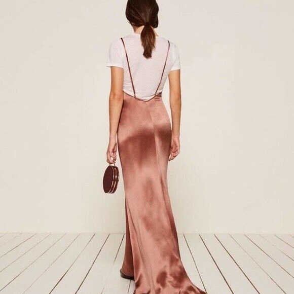 Reformation Rosie Pink Silk Maxi Dress S - Picture 2 of 4